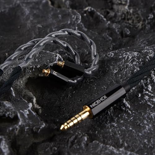 NICEHCK MeetEva IEM Cable, Silver Plated Copper Alloy Earbuds Upgrade Cords, Silver Plated OFC in Ear Monitor Cables for Audiophile Musician Replacement Cord (3.5mm with MMCX) - size: 3.5mm with MMCX