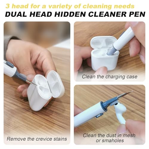 for AirPods Case Cover, Come with Clean Pen，Soft Silicone Protective Cover for Women Men Compatible with Apple AirPods 2nd 1st Generation Charging Case, Front LED Visible,Yellow - color: C2-Yellow+pen