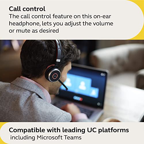 Jabra Evolve 65 SE Mono Wireless Headset - Bluetooth Headset with Noise-Cancelling Microphone, Long-Lasting Battery, and Charging Stand - MS Teams Certified, Works with All Other Platforms - Black - size: MS Teams, style: Mono with Stand
