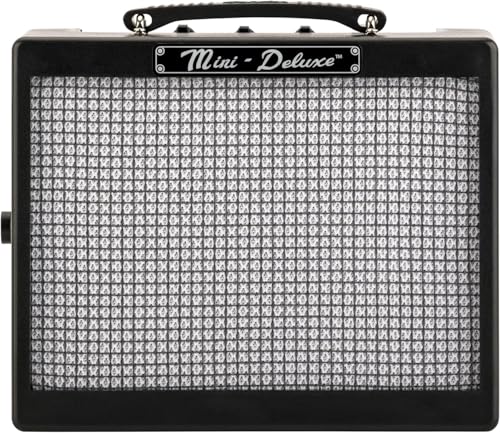 Fender Mini Deluxe Electric Guitar Amp, with 1-Year Warranty, Mini Guitar Amp, Portable Guitar Amplifier, Guitar Accessories, 3 Watts, Black - color: Black, style: Mini Deluxe