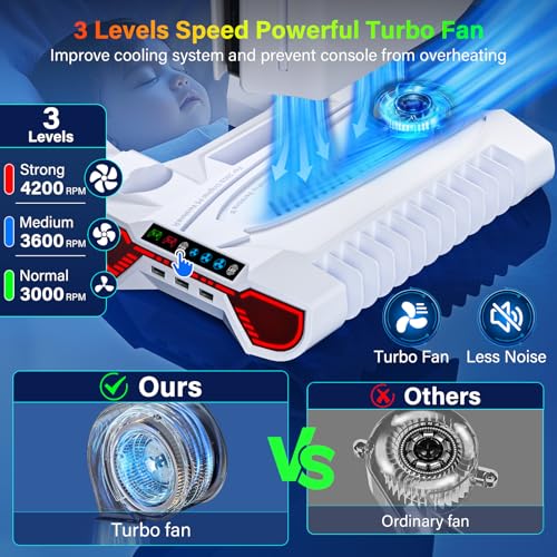 Cooling Station for PS5/Slim/Pro Standard Disc/Digital Console - color: White