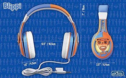Blippi Kids Headphones with 3.5mm Audio Jack, Wired Headphones for School, Home or Travel (Blippi) - color: Blippi