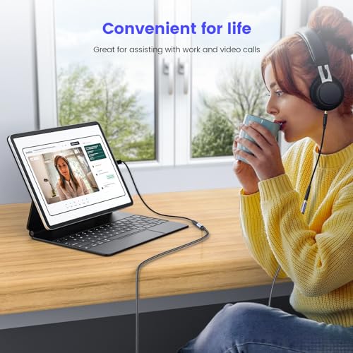 MOSWAG 3.5mm Female to Female Aux Connector, TRRS 4-Pole Extension Stereo Coupler Plug Adapter Audio Extension Cable for Laptops, Desktop, PCs, Guitars, DVDs, Mixers, Speakers-8Inch/20CM