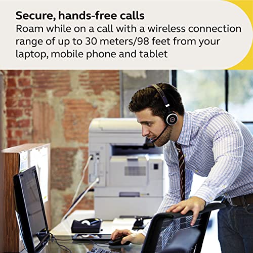 Jabra Evolve 65 SE Mono Wireless Headset - Bluetooth Headset with Noise-Cancelling Microphone, Long-Lasting Battery, and Charging Stand - MS Teams Certified, Works with All Other Platforms - Black - size: MS Teams, style: Mono with Stand