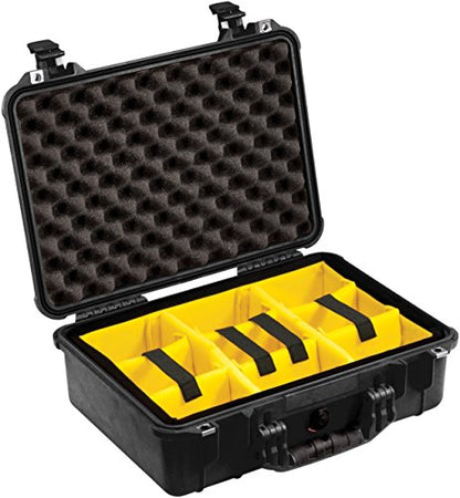 Pelican 1500 Case With Padded Divider Set (Black) - color: Black, style: Rugged Protective Case