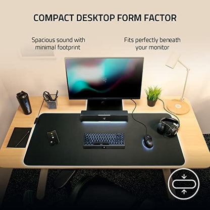 Razer Leviathan V2 X, PC Soundbar with Full-Range Drivers, Black | Compact Design, Chroma RGB, USB-C, Bluetooth 5.0, for PC, Laptop, Smartphones, Tablets & Nintendo Switch - color: Black, size: V2 X