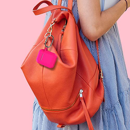 Compatible with AirPods Case Cover, Full Protective Silicone Skin Dust-Proof Designed for Apple AirPods 1st 2nd Generation with Keychain, Front LED Visible, Hot Pink - color: C-Hot Pink
