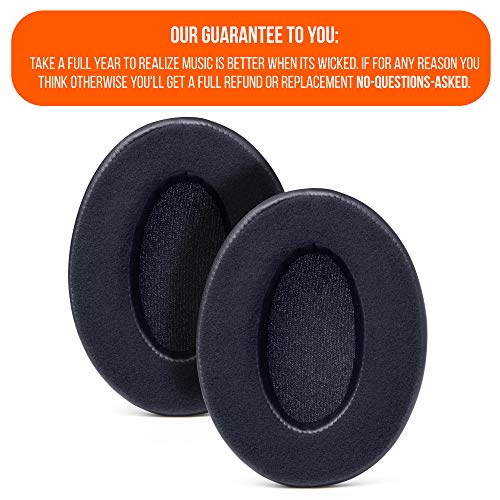 WC PadZ Velour - Earpads for Audio Technica, HyperX, Arctis & More | Made by Wicked Cushions | Extra Thick | Also fits Logitech G Pro X & 50+ Additional Models | Black - color: Black