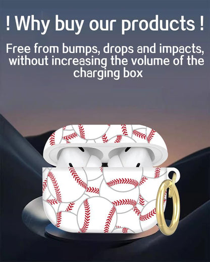 Compatible with AirPod Pro 2nd//1st Generation Case Cover with Key Chain,Full Protective Shockproof Wireless Headphone Case for Airpod Pro 2023/2022/2019(Baseball Wallpaper) - color: Baseball Wallpaper