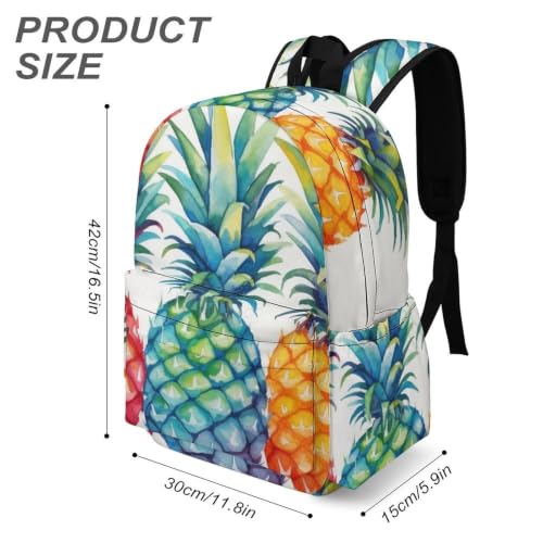 Travel Backpack for Women Men Carry On Backpack Coffee Collection Laptop Bag Lightweight Casual Daypack - color: Colorful Pineapples