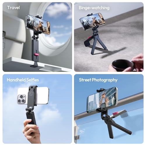 ULANZI MA89 2025 Foldable Airplane Phone Holder Mount, 360° Rotation Airplane Travel Essentials, Long Flight Must Haves Phone Tripod Stand for Flying, Home, Office Travel Gift for Content Creator