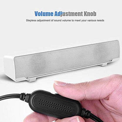 Soundbar,Professional Computer Speakers Multi-Function Stereo Surrounding Deep Bass Sound USB Wired Indoor Music Player Box 3.5mm Input for PC Cellphones (White)