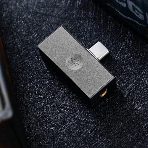 Linsoul Kiwi Ears Allegro Mini Portable IEM DAC, in Ear Monitor Amplifier, USB C to 3.5/4.4mm Output, with Custom Chip, High Resolution 32bit/384kHz, HiFi Earbuds Amp for Phone/PC (Titanium) - color: Titanium