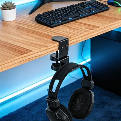 MYITYARD Clamp Mug Hooks Under Desk, Clip On Hook Cup Holder | Desktop Hanging Headphone Hook for Office, Computer Desk, Student Class Desk, Cabinet - color: Desk Hooks