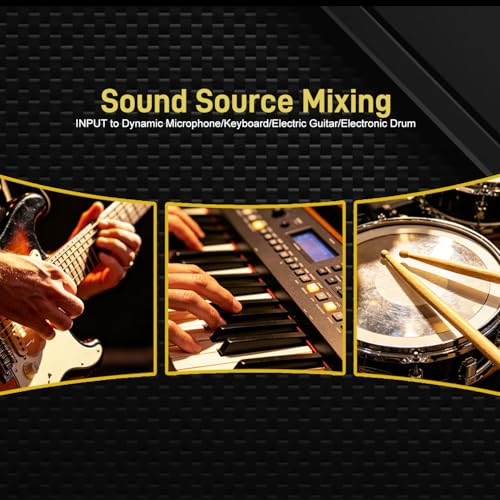 Mini 6-Channel Audio Mixer with 6 input 6.35mm&3.5mm Jack, Stereo Line Mixer for Sub-Mixing, Multi-Input (Mic/Guitar/Keyboard/Bass), Powered by 5V DC