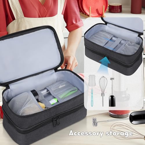 Hand Blender Storage Bag,Double-layer Hand Mixer Carrying Case for Kitchen