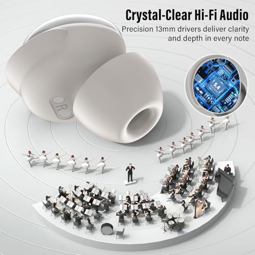 VEKJ Sleep Headphones Small Design for Side Sleepers, Clear Call Sleep Earbuds,Waterproof Earphones 2026 Off White