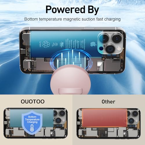3 in 1 MagSafe Wireless Charger Stand for iPhone Apple Watch AirPods | Adjustable Blue Ambient Light,15W Magnetic Charging Station for iPhone 17 16 15 14 13 12 Series Wireless Charging Station - color: Pink