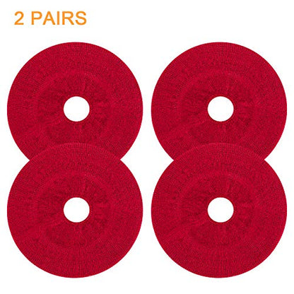 Earpads Sweater Cover Protectors with Stretchable Knit Fabric for Beats Studio 3/2 Bose QC35 25 15 Headphones and Other Headsets with 3-4 Inch Ear Cushions [ 2 Pairs ] (Red) - color: Red
