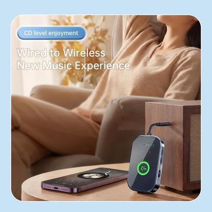Lihuosheng 2 in 1 Bluetooth 6.0 Transmitter Receiver AUX Wireless Audio Adapter for Car TV Airplane, Hands-Free Calling, HiFi Sound, Long Battery Life