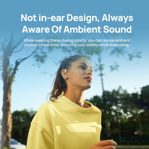 mibro OpenEar Pro Open Ear Earbuds with Mic, Lightweight Bluetooth, White | 7.2g Ultra Lightweight Design, All-Day Comfort, IPX4 Sweatproof, 30H Battery, Bluetooth Headphones for Running, Gym & Work - color: White