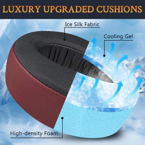 SOULWIT Earpads for Sony PS5 Pulse 3D Wireless Headset, Cooling Gel Replacement Ear Pad Cushions with Noise Isolation Foam - Burgundy - color: Burgundy