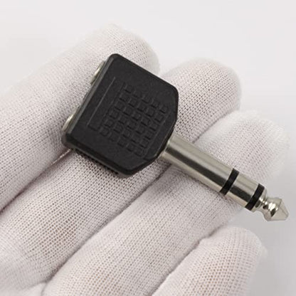 uxcell Headphone Y Splitter, 6.35 to 2 x 3.5 Adapter Audio Heads Socket Splitter Connector, 6.35mm (1/4 Inch) 1 Male to Two 3.5mm (1/8 Inch) Female Stereo Jack Converter, 1 Pack