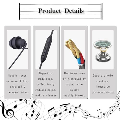 Sleep Earbuds Noise Cancelling in-Ear Sleep Earphones, Soft Wired Earbuds with Mic Volume Control for Small Ear Canal Sleeping Insomnia Side Sleeper Compatible with iPhone Samsung Huawei