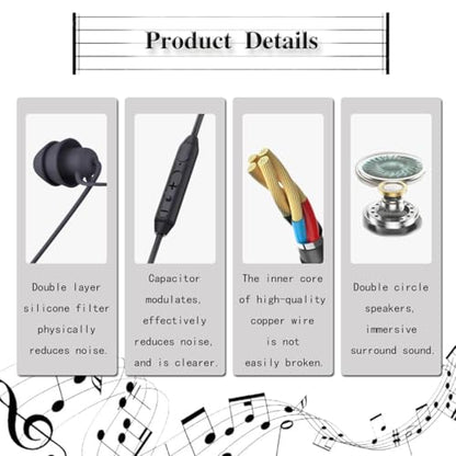 Sleep Earbuds Noise Cancelling in-Ear Sleep Earphones, Soft Wired Earbuds with Mic Volume Control for Small Ear Canal Sleeping Insomnia Side Sleeper Compatible with iPhone Samsung Huawei