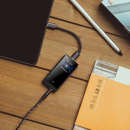 SHANLING UA6 Headphone Amplifier, Portable USB DAC Amp for Android/iOS/Mac/Windows, 3.5/4.4mm/SPDIF Output, CS43131x4 DAC, 768kHz/32bit DSD512, 1.3IN Display, Up to 361mW@32Ω Output (Black) - color: Black