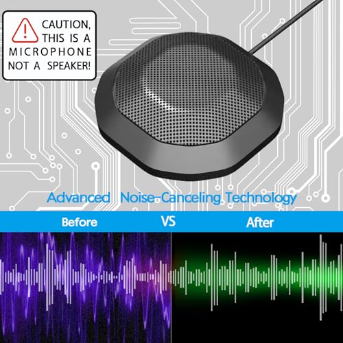 Conference USB Microphone No Speaker,Desktop Computer Mic, Noise-Canceling Technology, Plug & Play, Compatible with Windows & MacOS - style: Classic
