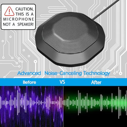 Conference USB Microphone No Speaker,Desktop Computer Mic, Noise-Canceling Technology, Plug & Play, Compatible with Windows & MacOS - style: Classic