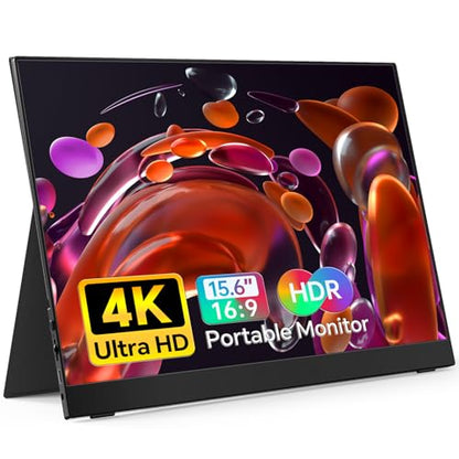 ForHelp True 4K Portable Monitor - 15.6inch UHD 3840×2160 100% sRGB USB-C HDMI External Second Monitor Portable IPS Screen Computer Display with Speakers for Laptop MacBook Switch PS5/4 Xbox - style: 15.6"4k
