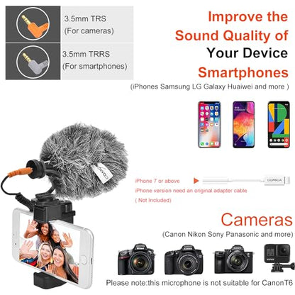 COMICA CVM-VM10II Universal Shotgun Microphone for Camera, iPhone, Android - color: Black