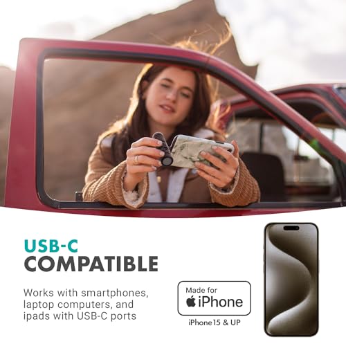 Movo DoubleMic-UC Dual Capsule USB C Microphone for iPhone 15/16/17 - Two-Sided Cardioid Condenser Microphone for Video Recording- Mic for iPhone 15/16/17