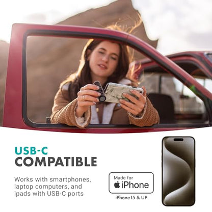 Movo DoubleMic-UC Dual Capsule USB C Microphone for iPhone 15/16/17 - Two-Sided Cardioid Condenser Microphone for Video Recording- Mic for iPhone 15/16/17