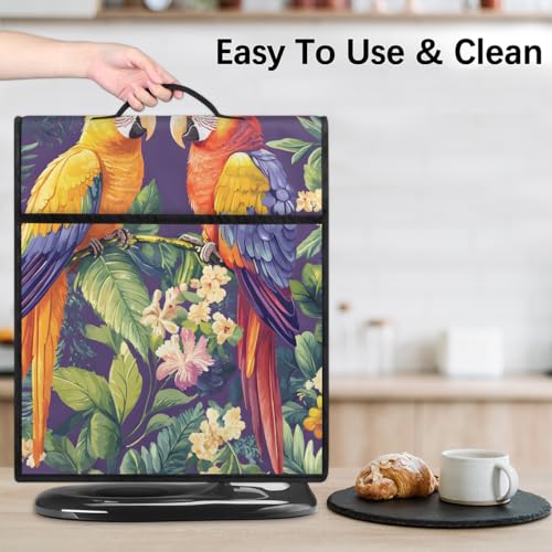 Tropical Tree Flower Parrot Kitchen Aid Mixer Cover - 6-8 Quarts Compatible Stand Mixer Dust Cover - Zipper Pocket Organizer Bag - color: Bird