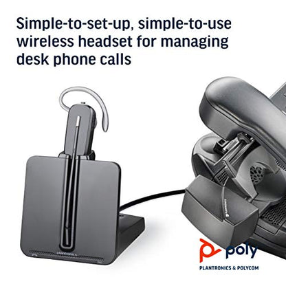 Plantronics - CS540 Wireless DECT Headset (Poly) - Single Ear (Mono) Convertible (3 Wearing Styles) - Connects to Desk Phone - Noise Canceling Microphone | Three wearing styles, Desk-phone connection, Noise-canceling microphone