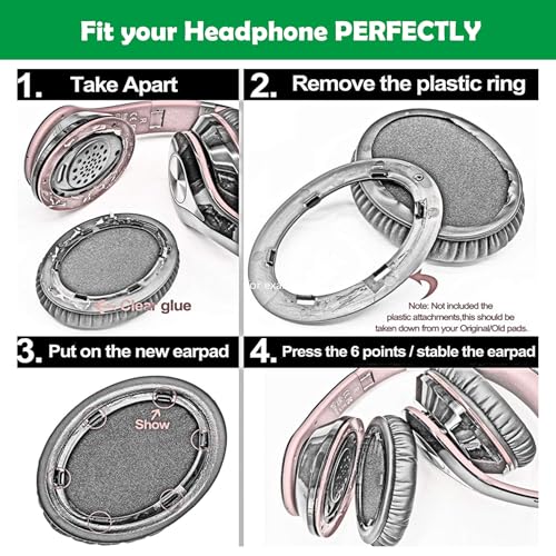 Premium Replacement Earpads Cushions Compatible with Philips PH805 TAPH805BK PH802 TAPH802BK H8506 TAH8506BK Headphones Ear Pads with Softer Protein Leather and Memory Foam