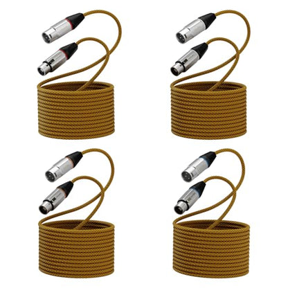 25ft XLR Cables 4 Pack, Braided Durable Male to Female Cords, OFC Shielded and Balanced Microphone Cable for Events Podcast - size: 25 Feet, style: 4 Pack