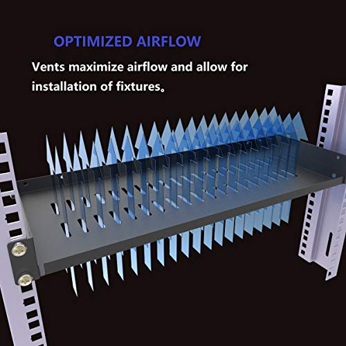 2 Pack of 1U Vented Cantilever Server Rack Mount Shelf 8" D | Disassembled Universal Rack Tray 8" Depth for 19" Network Cabinet or Equipment Rack (8V2PC) - size: 8V2PC