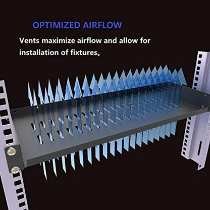2 Pack of 1U Vented Cantilever Server Rack Mount Shelf 8" D | Disassembled Universal Rack Tray 8" Depth for 19" Network Cabinet or Equipment Rack (8V2PC) - size: 8V2PC