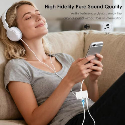 USB C to Microphone & 3.5mm Headphone Adapter with PD Fast Charging for Live-Streaming, 3-in-1 Aux to USB C Audio & MIC Splitter Compatible with iPhone 17/16/15, iPad Pro, Galaxy S26, and More