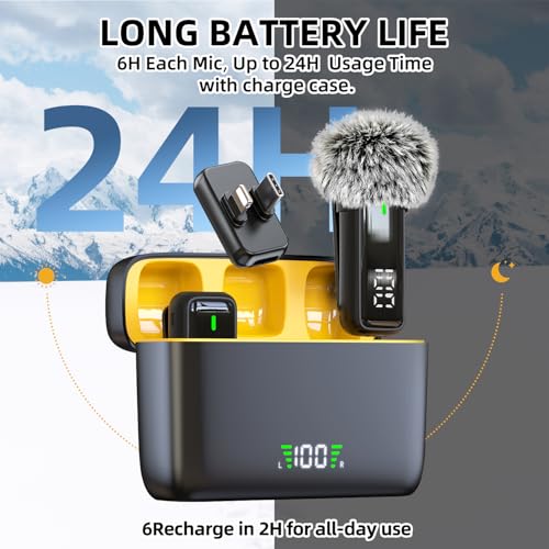 NPTCL 2 in 1 Wireless Lavalier Lapel Microphone for iPhone iPad Android