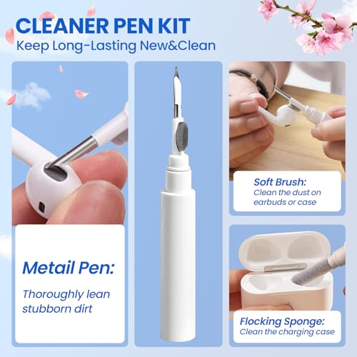2 Pack Cleaner Kit for Airpods Pro 1 2 3 4, Multi-Function Cleaning Tool with Brush Flocking Sponge for iPad iPhone,Earbuds,Wireless Earphones,Bluetooth Headphones Case,Camera,Laptop - color: White+Black