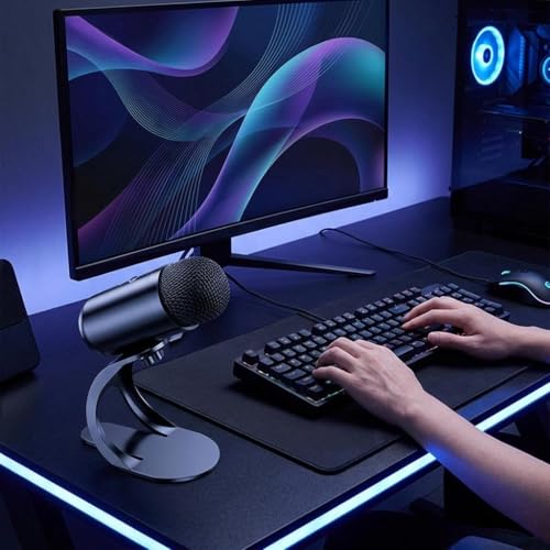 USB Condenser Microphone, Podcast Microphone, Plug and Play,Compact Gaming Streaming Dynamic Mic for Laptop Gaming PC, without RBG Lights - color: without RBG Lights