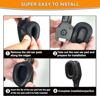 Defean Earpads for BlueParrott B450-XT B450XT S450-XT Headset | B450-XT Mod Kit Ear Pads + Mic Foam for BlueParrott B450-XT B450XT S450-XT Headset,Softer Leather Noise Cancelling Foam