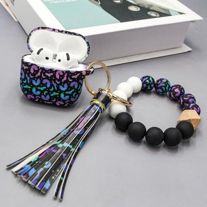 Case Compatible with AirPods 4 Case,Soft Silicone Cover with Bracelet Lanyard and Keychain, Cute Wireless Charging Protective Case for Apple AirPods 4th for Women and Men (Colourful) - color: Colourful