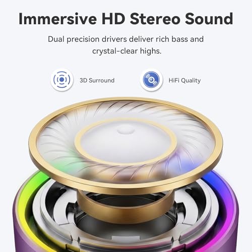Mini Bluetooth Speaker, 2026 Ultra-Light Mini Bluetooth Speaker, IP7 Waterproof Brief Design, Small Shower Travel Speaker for Outdoor, 8H Playtime, Perfect for Phone/PC/Tablet & Gift Purple - color: lavender