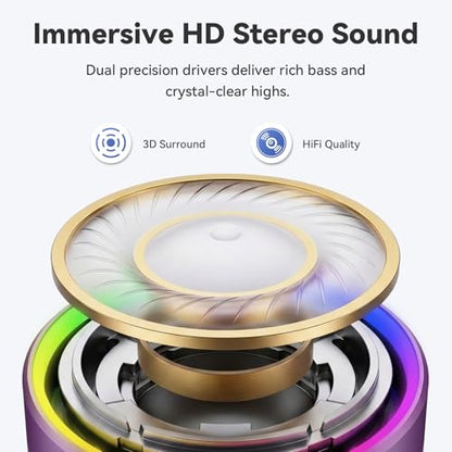Mini Bluetooth Speaker, 2026 Ultra-Light Mini Bluetooth Speaker, IP7 Waterproof Brief Design, Small Shower Travel Speaker for Outdoor, 8H Playtime, Perfect for Phone/PC/Tablet & Gift Purple - color: lavender